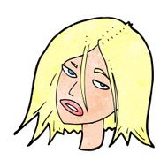 cartoon annoyed woman N237