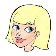 cartoon happy female face N221