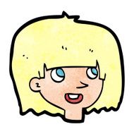cartoon happy female face N222