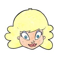 cartoon happy female face N223