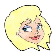 cartoon happy female face N224