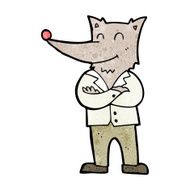 cartoon wolf in shirt N7