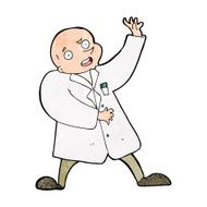 cartoon mad scientist N16