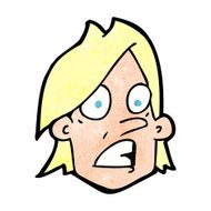 cartoon frightened face N13