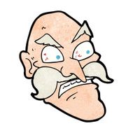 cartoon angry old man N185