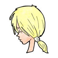 cartoon girl looking thoughtful N12