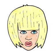 cartoon annoyed girl with big hair N12