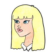 cartoon pretty girl with long hair N13