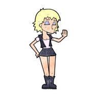cartoon cool girl N39