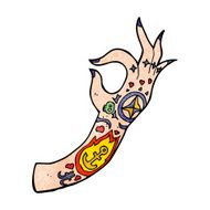 cartoon tattoo arm N17
