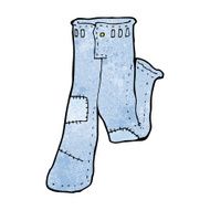 cartoon patched old jeans N34