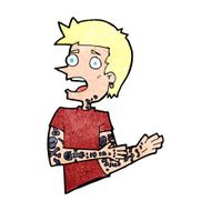 cartoon man with tattoos N12