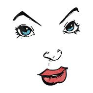 cartoon comic book face N12