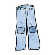 cartoon patched old jeans N35