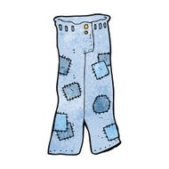 cartoon patched old jeans N36
