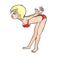 cartoon pin up girl in bikini N7