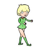 cartoon christmas elf woman N13