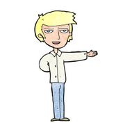 cartoon man gesturing welcome N13