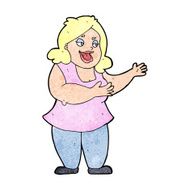 cartoon happy fat woman N9
