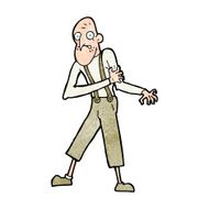 cartoon old man having heart attack N10