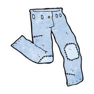 cartoon patched old jeans N37