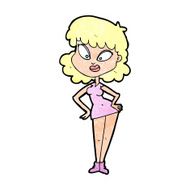 cartoon woman with hands on hips N280