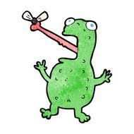 cartoon frog catching fly N16