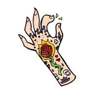 cartoon tattoo hand N8