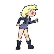 cartoon girl in leather jacket N13
