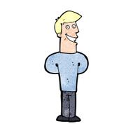 cartoon grinning man N112