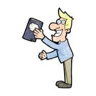 cartoon man with book N12