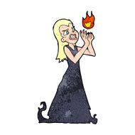cartoon witch woman casting spell N13