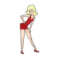 cartoon model woman posing N12