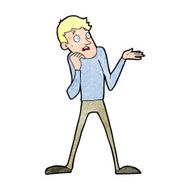 cartoon nervous man N197