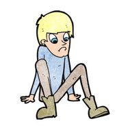 cartoon boy sitting on floor N11