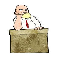 cartoon bored man at desk N12