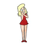 cartoon excited woman N168