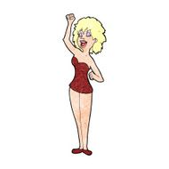 cartoon dancing woman N66