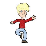 cartoon happy man dancing N42