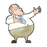 cartoon exasperated middle aged man N13