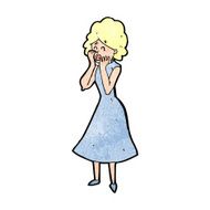 cartoon worried woman N97