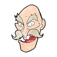 cartoon evil old man face N13