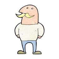 cartoon bald man with mustache N24