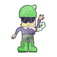 cartoon man smoking pot N13