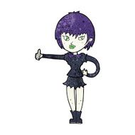 cartoon vampire girl giving thumbs up sign N24