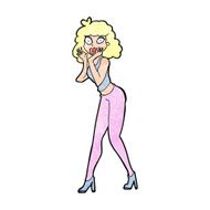 cartoon surprised woman N289