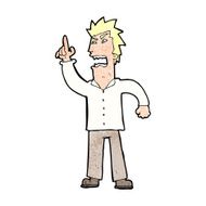 cartoon angry man making point N13