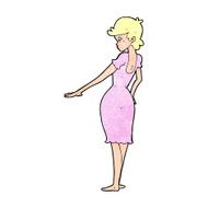 cartoon pretty woman looking at nails N11