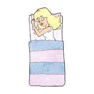 cartoon sleeping woman N11