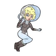 cartoon space woman N35